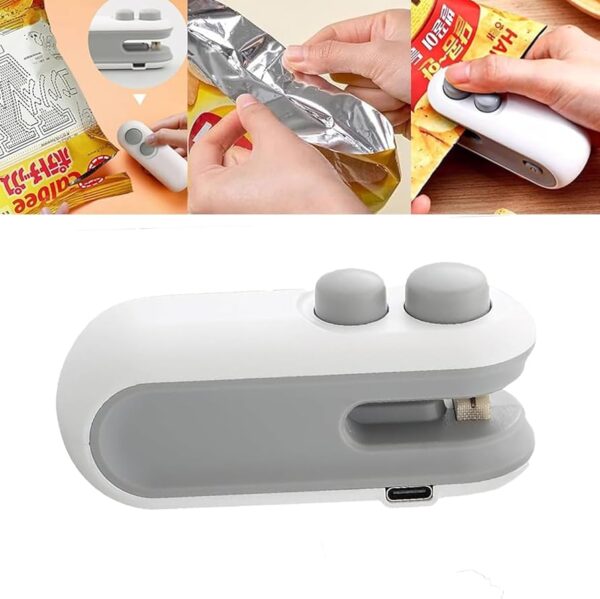 2 in 1 Rechargeable Mini Plastic Bag Sealing Machine Mix Color